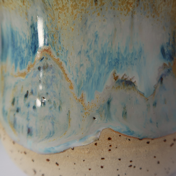 Glasur mit Verlauf, blau, weiß, orange