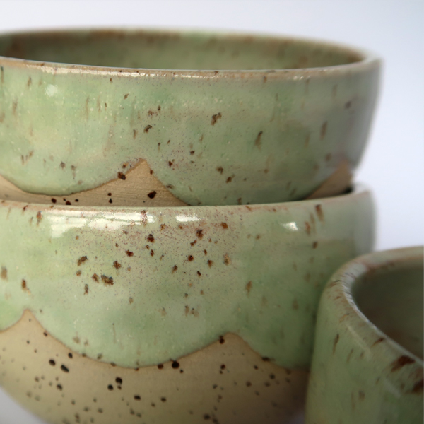 Nachaufnahme von Glasur in Mint
