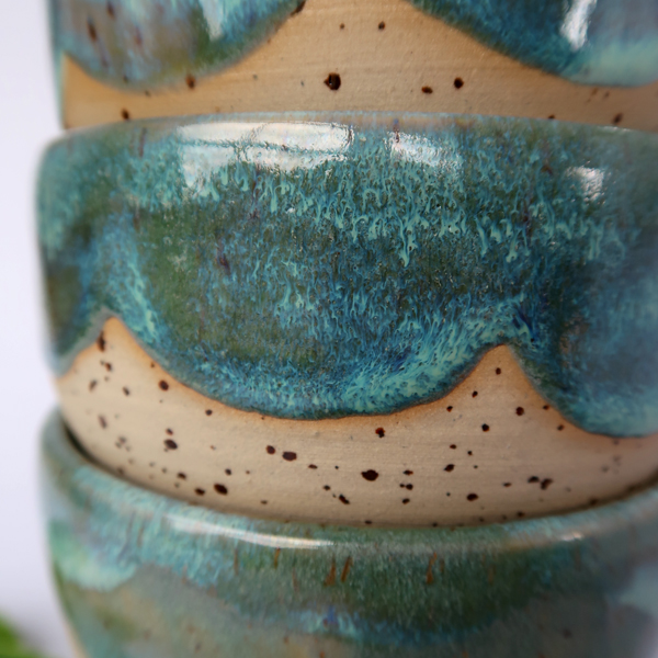 Türkise Glasur mit Verlauf