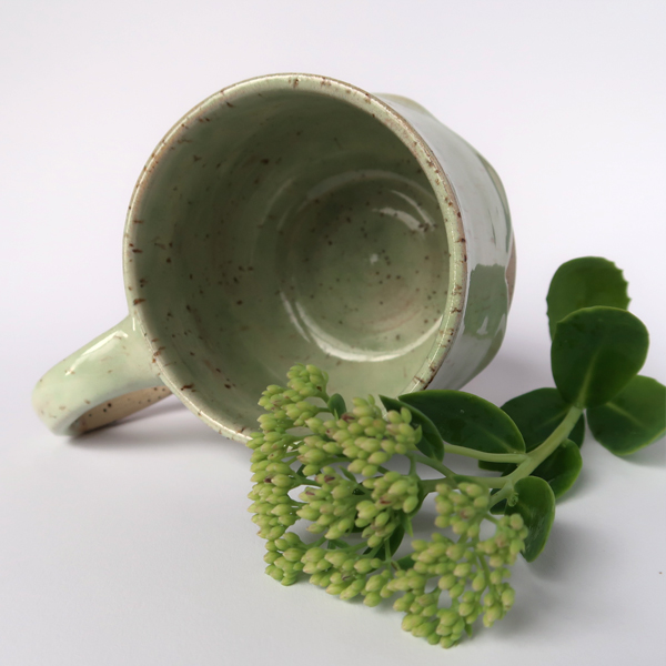 Handgemachte Tasse, Keramiktasse, Unikat, handmade, Grün, Türkis, Eukalyptus, mint